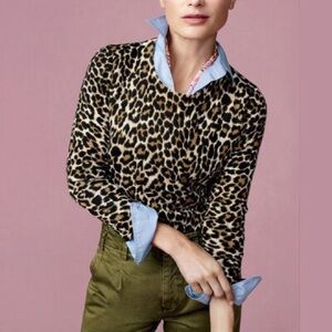 Jcrew Leopard Print Women's Teddy Sweater